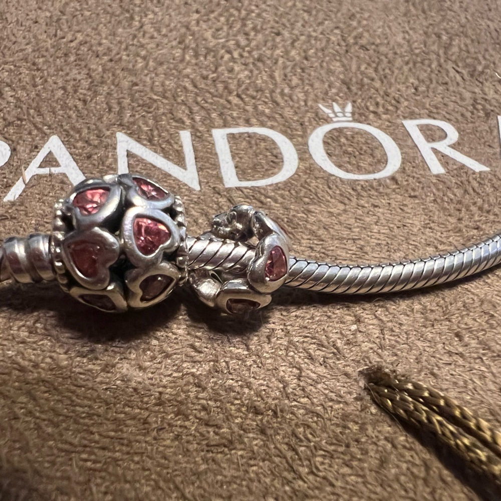 PANDORA Sterling Silver Love All Around Heart Charm - Retired